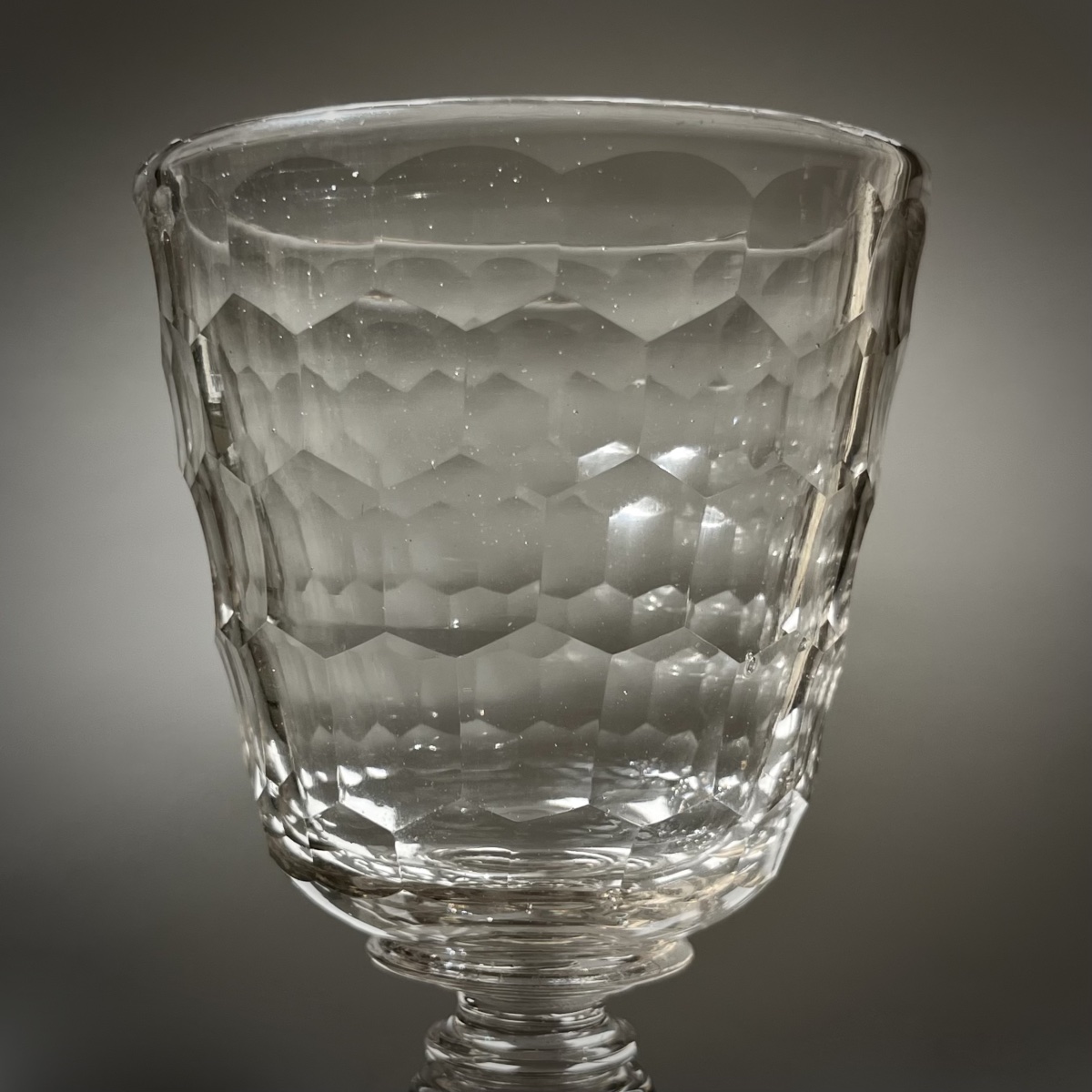 Large Stemmed Glass Or Goblet, Hand-blown And Cut—18th-century Bohemia -photo-2
