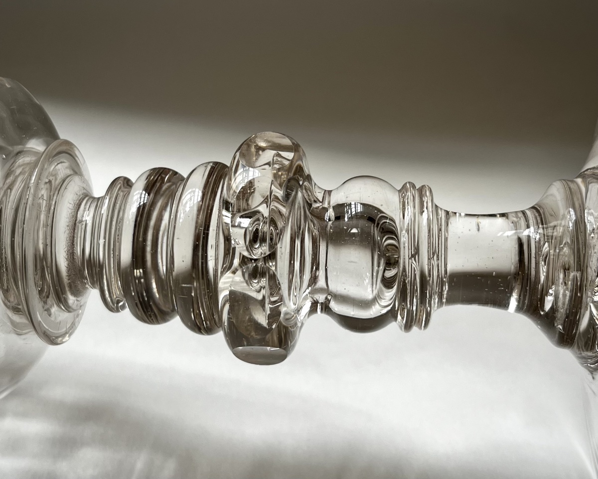 Large Stemmed Glass Or Goblet, Hand-blown And Cut—18th-century Bohemia -photo-2