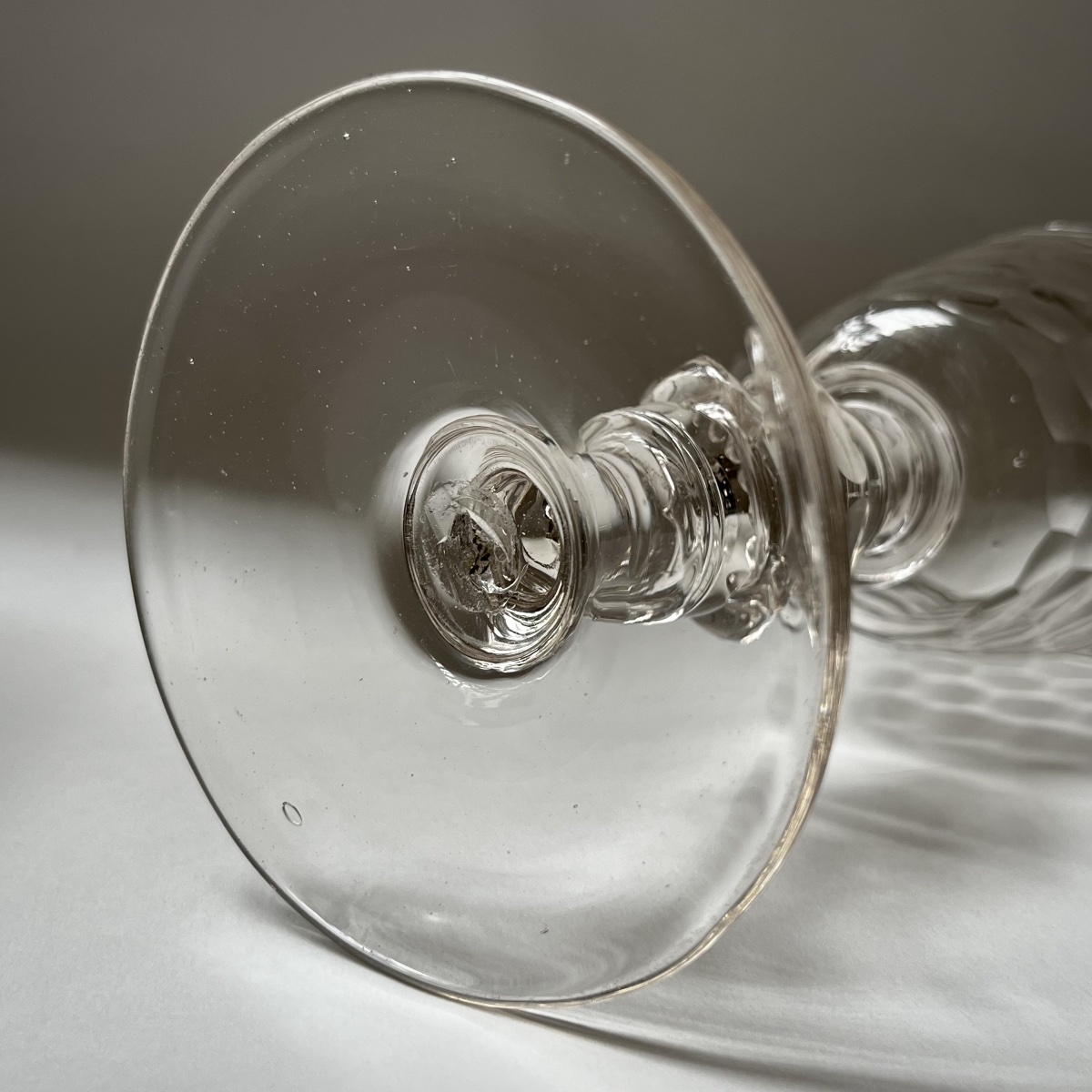 Large Stemmed Glass Or Goblet, Hand-blown And Cut—18th-century Bohemia -photo-3