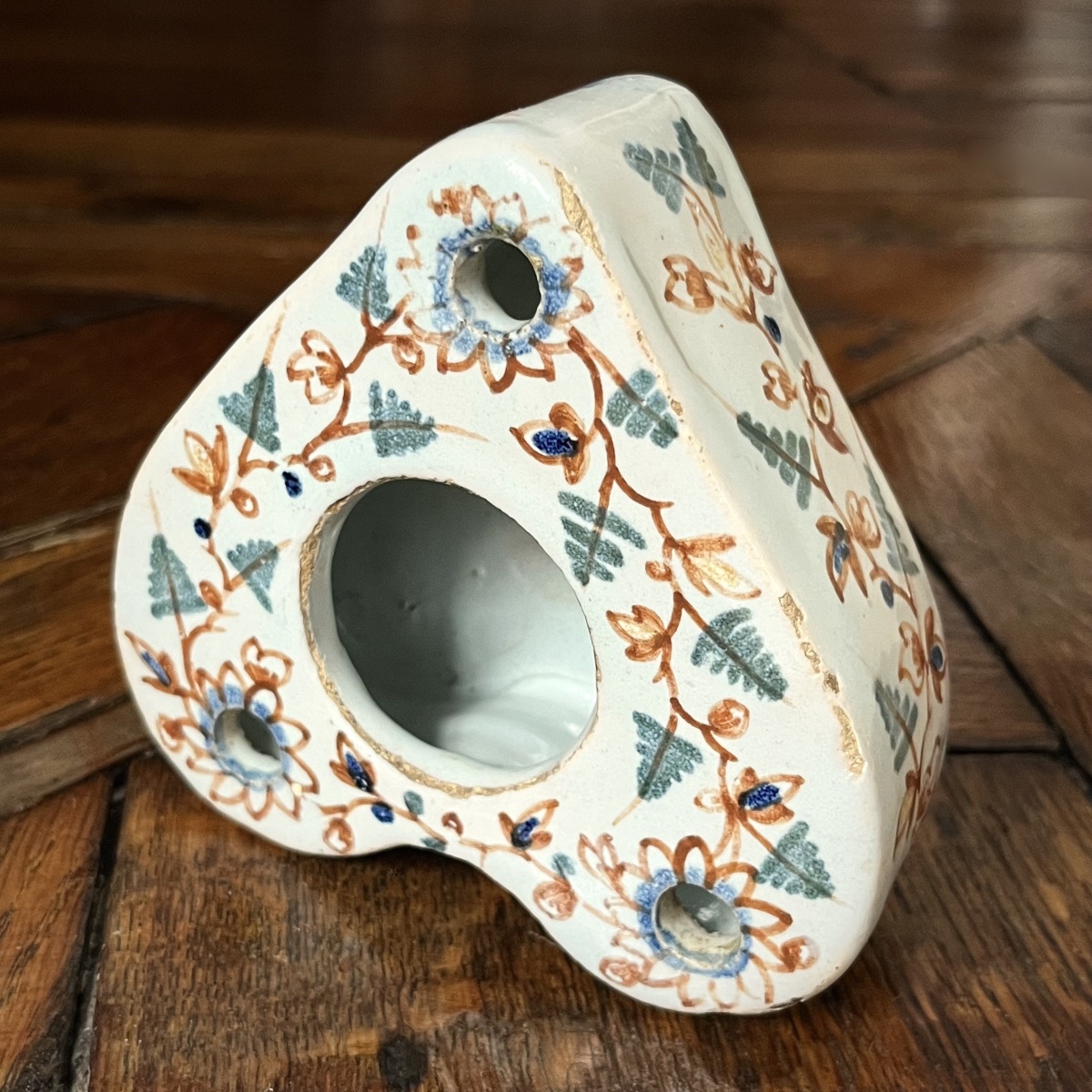 Polychrome Earthenware Heart-shaped Inkwell, Late 18th–early 19th Century -photo-2