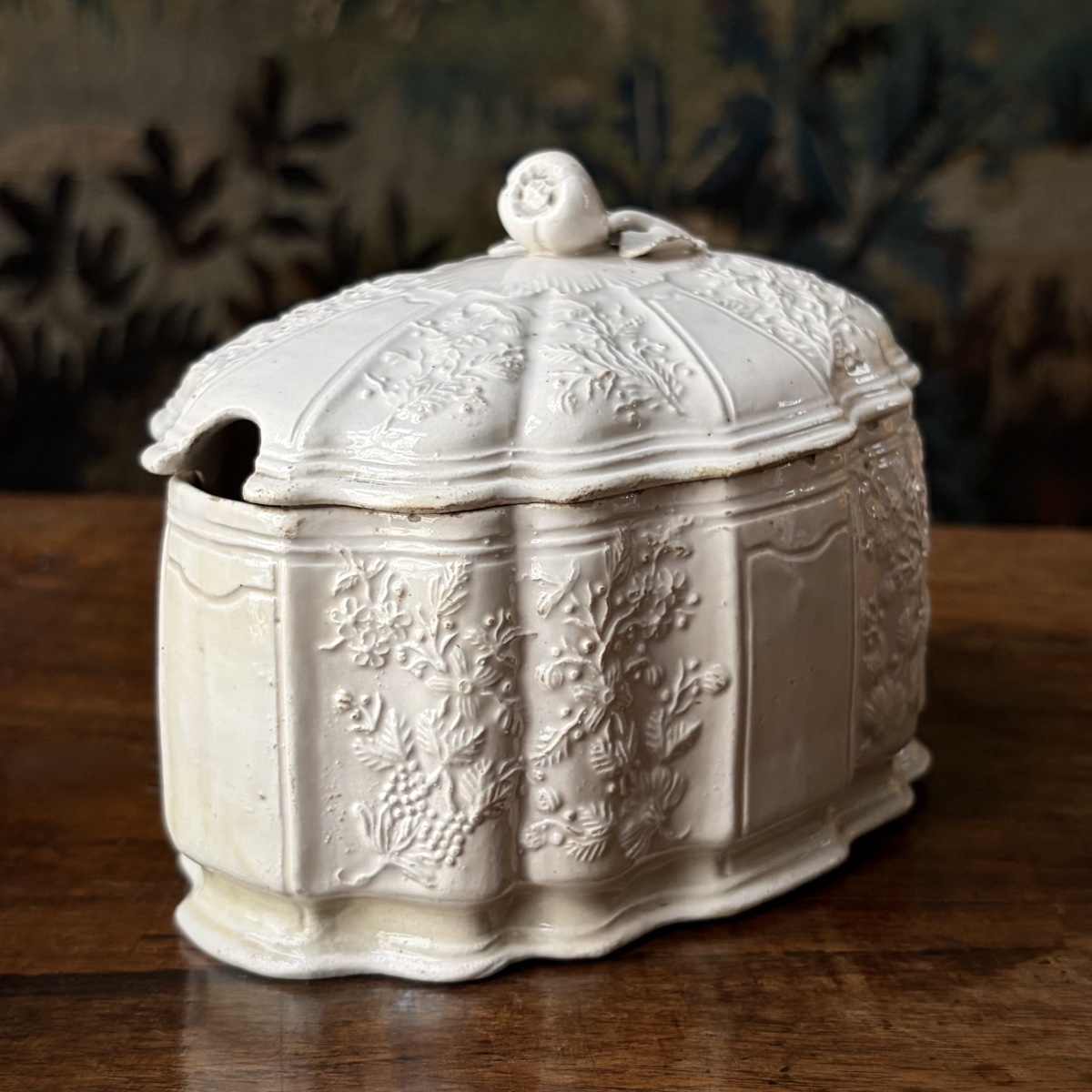 Sugar Bowl Made Of Fine Rambervillers Earthenware Or Pipe Clay, Lorraine, 18th Century-photo-2