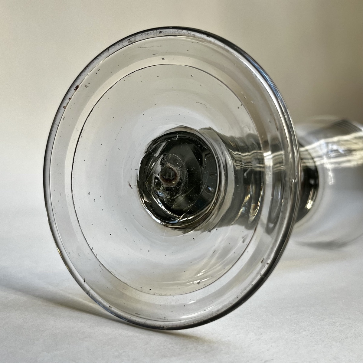 Baroque Conical-stemmed Glass With Bubbles, Probably From Lauenstein, Germany, 18th Century-photo-5