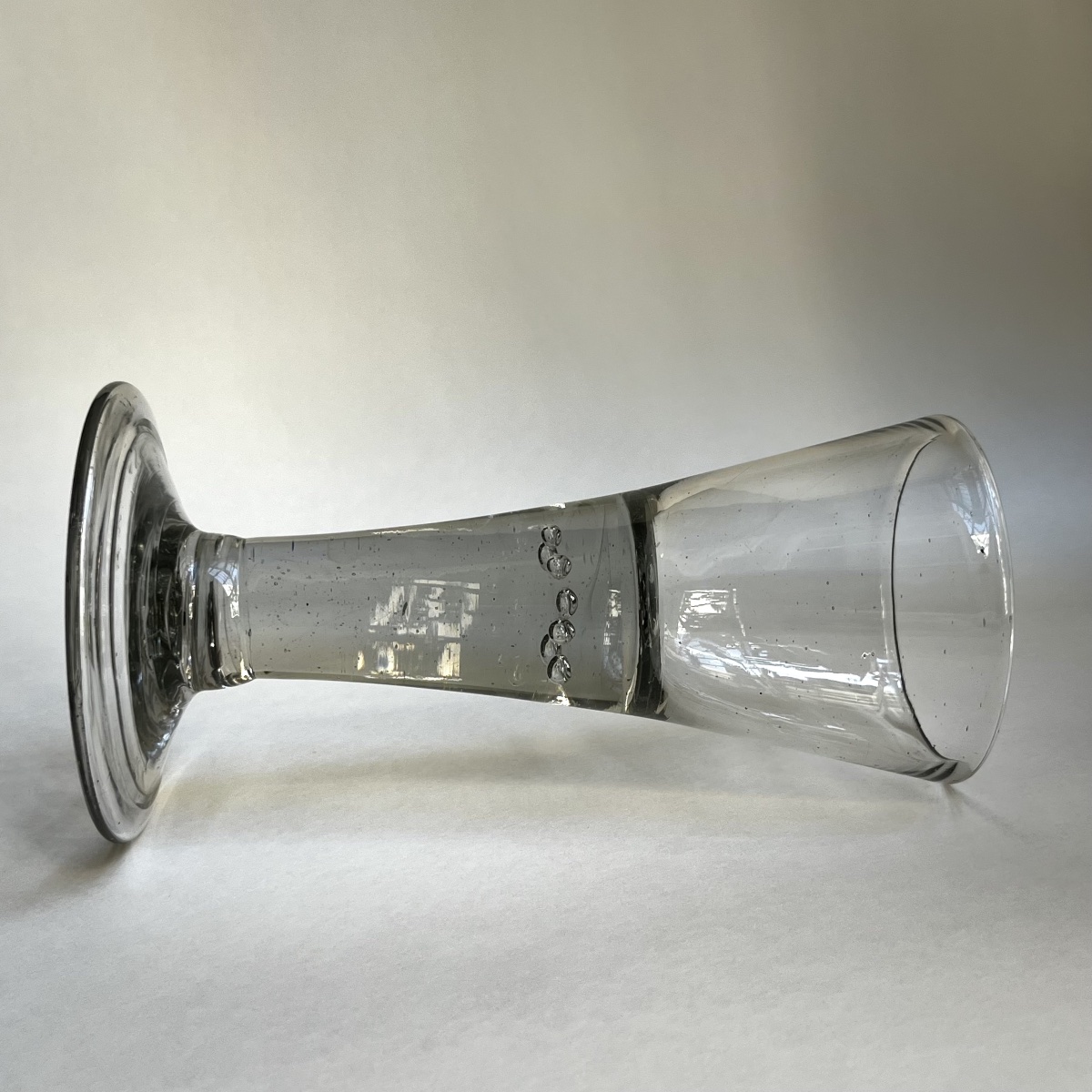 Baroque Conical-stemmed Glass With Bubbles, Probably From Lauenstein, Germany, 18th Century-photo-6