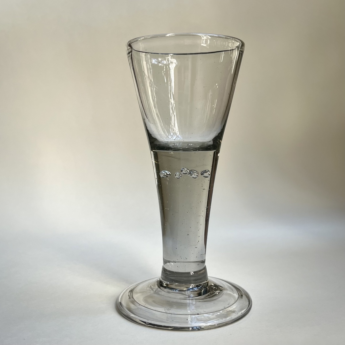 Baroque Conical-stemmed Glass With Bubbles, Probably From Lauenstein, Germany, 18th Century