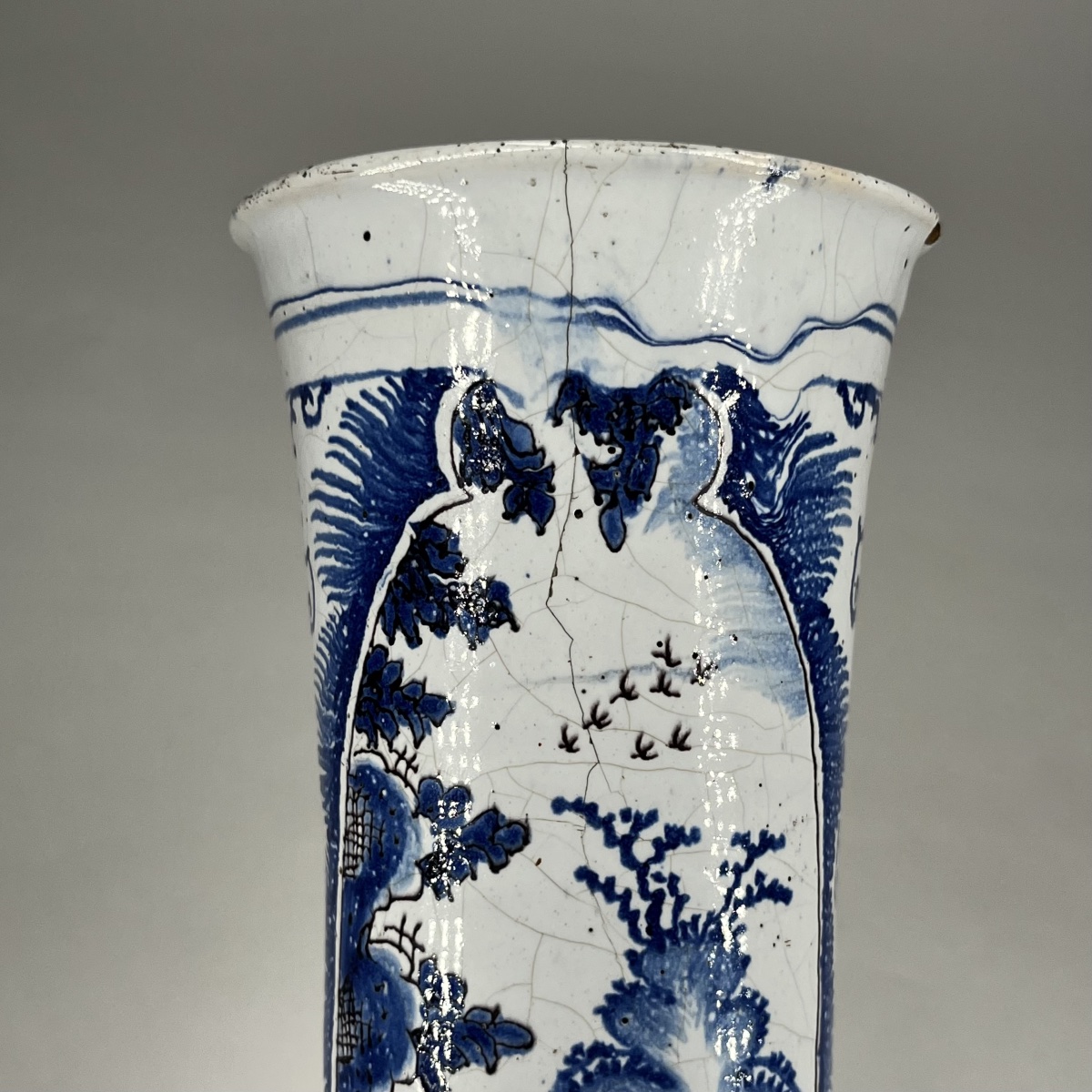 Vase cornet en faïence de Delft (?) – XVIIIe siècle 18e-photo-5
