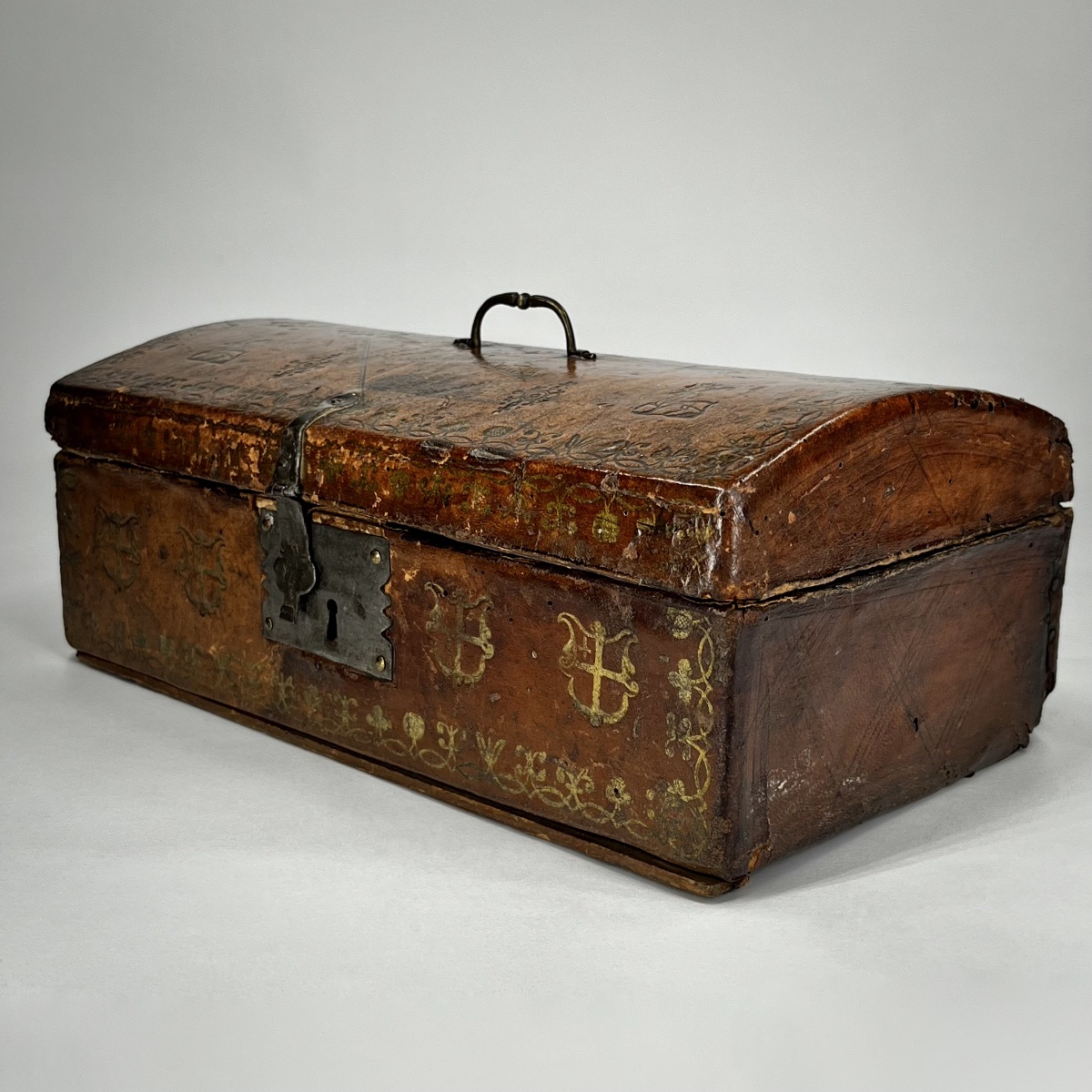 Gilded Leather Box With Small Metal Inlays—northern Italy, 16th Century; High Renaissance, 17th Century