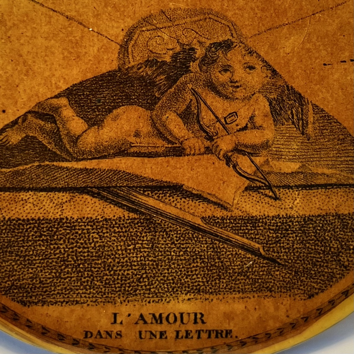 "love In A Letter" Snuffbox Made Of Boiled Cardboard - 19th-century Restoration Period-photo-2