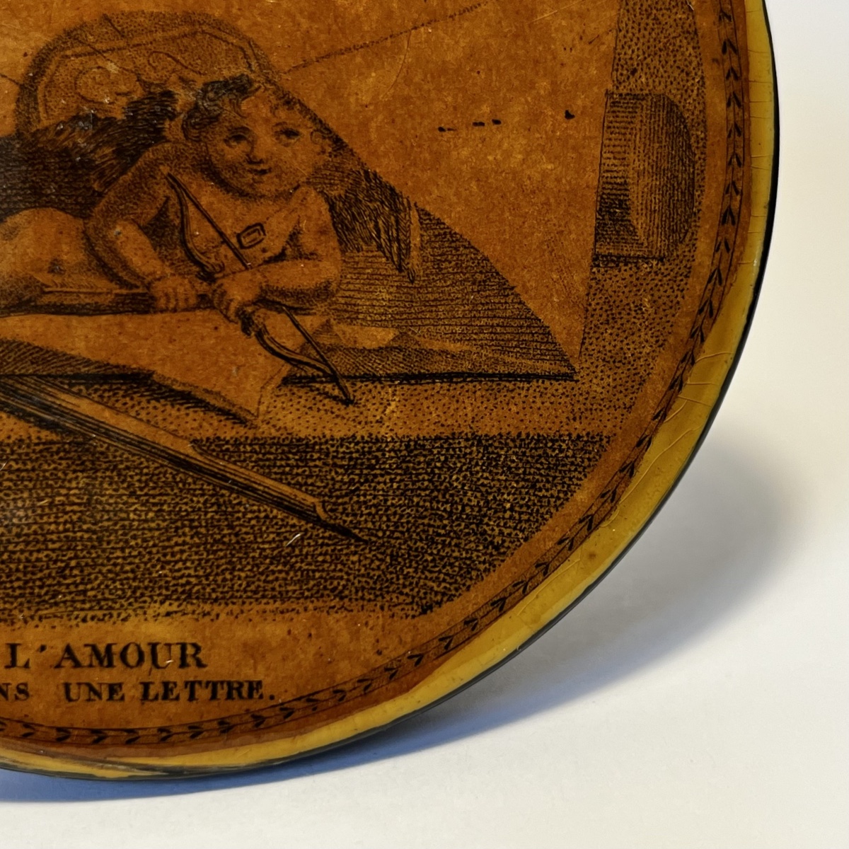 "love In A Letter" Snuffbox Made Of Boiled Cardboard - 19th-century Restoration Period-photo-1