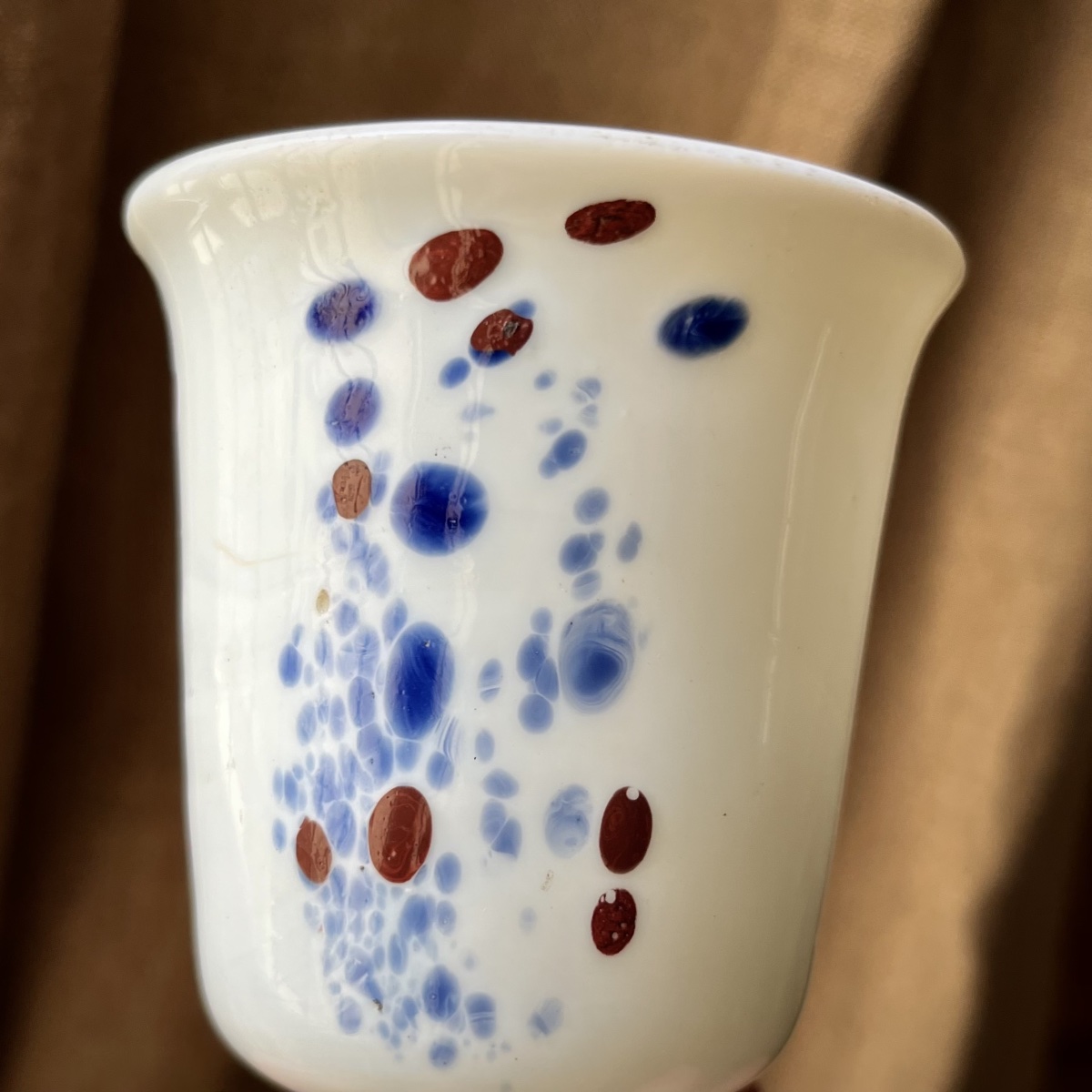 Speckled Opaline Glass Goblet, Orléans Or Nevers—18th Century-photo-2