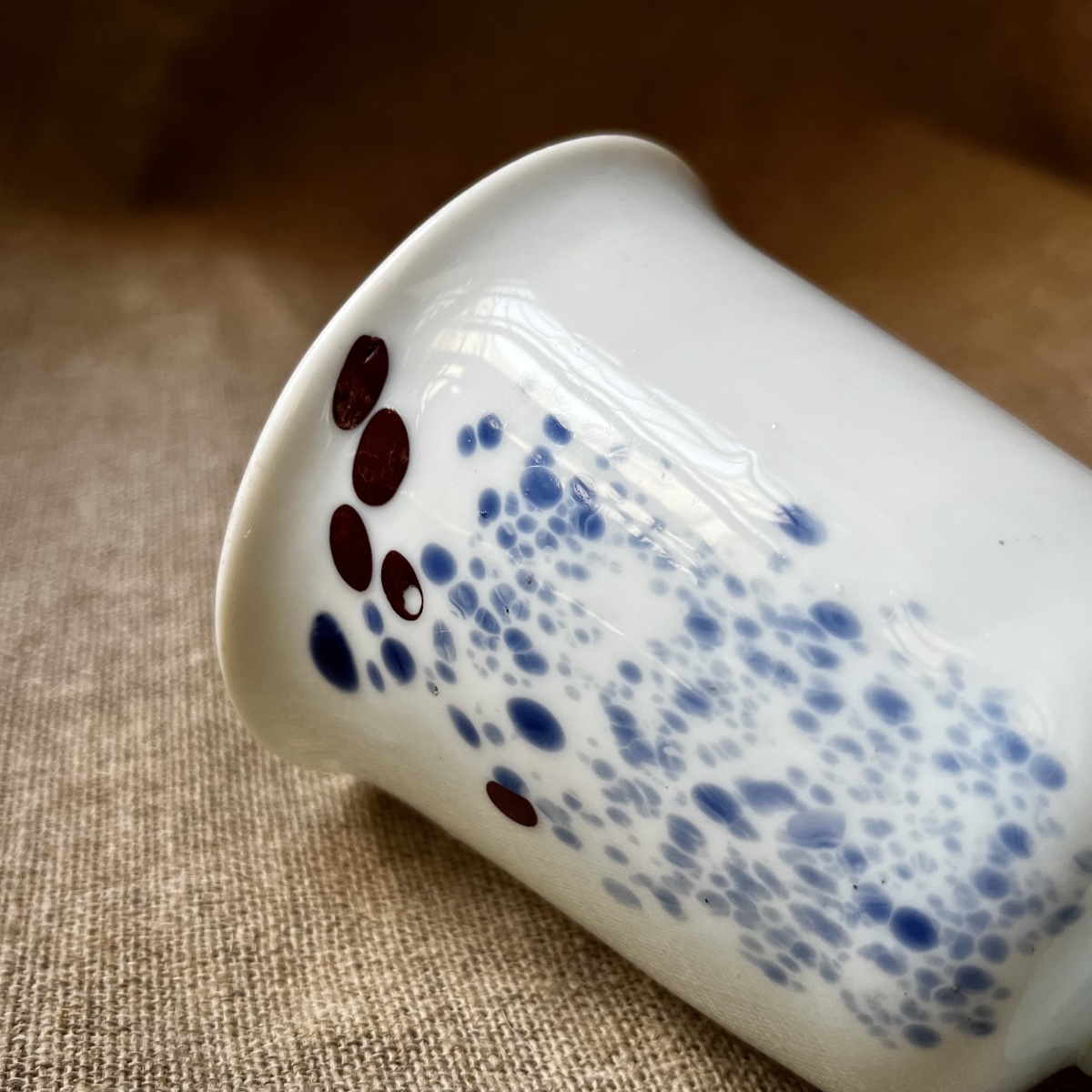 Speckled Opaline Glass Goblet, Orléans Or Nevers—18th Century-photo-4