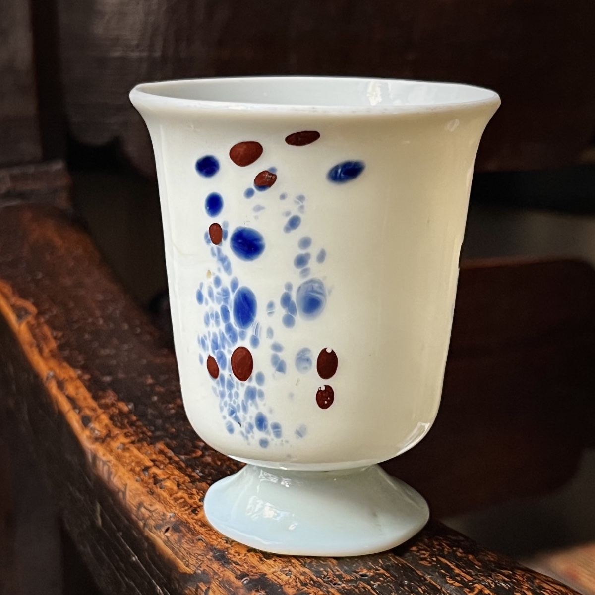 Speckled Opaline Glass Goblet, Orléans Or Nevers—18th Century-photo-2