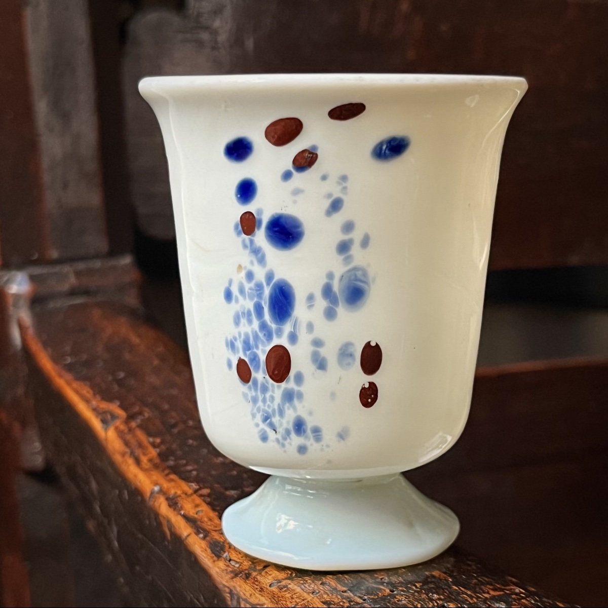 Speckled Opaline Glass Goblet, Orléans Or Nevers—18th Century-photo-4