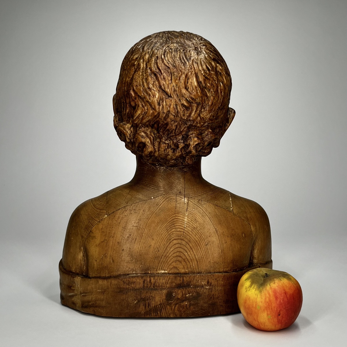 Buste de l'Enfant rieur en bois sculpté d'après Desiderio da Settignano, fin du XIXe siècle 19e-photo-1
