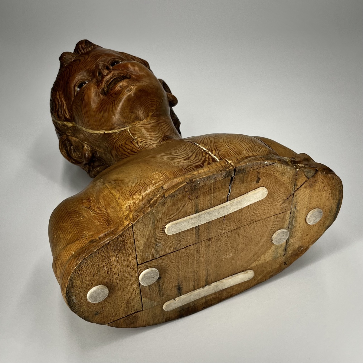 Buste de l'Enfant rieur en bois sculpté d'après Desiderio da Settignano, fin du XIXe siècle 19e-photo-7
