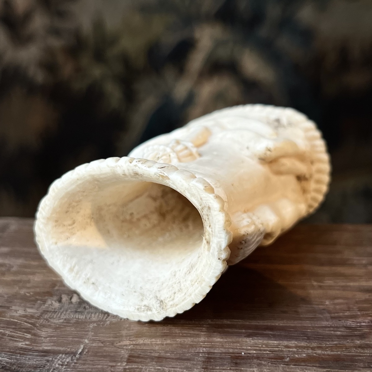 Small Carved Bone Reliquary Case - Eve Or Pandore - 19th-century Folk Art-photo-4