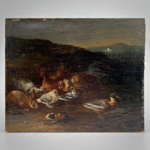 Nature Morte, Ribes et Cuivre, Peinture à l'Huile sur Toile, 19ème Siècle
