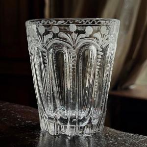 Ribbed Glass Goblet Engraved With The Wheel Spain, La Granja De San Ildefonso, 18th Century 18th