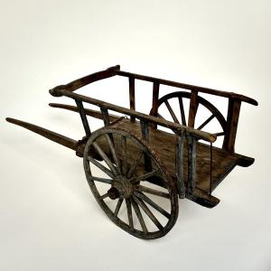 Wooden Cart Model, Work Of Master Or Companion Popular Art 19th 20th Century 