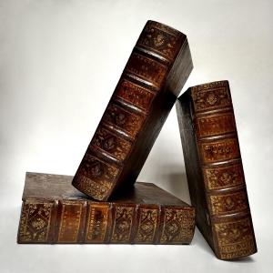 Three Large Archive Boxes - Storage Boxes Hiding 18th Century Book Bindings