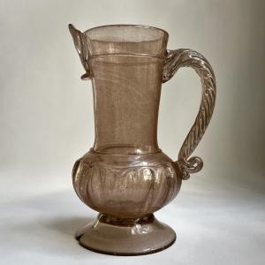 18th Century Blown Glass Ewer - Margeride Factory? 18th