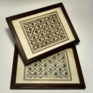 Two Fragments Of 18th-century Domino Paper 