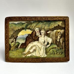 La Tentation de Saint Antoine, peinture miniature XVIIIe siècle 18e
