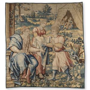 Tapisserie flamande du XVIIe siècle - Scène de la vie d’Abraham - Haute Époque 17e