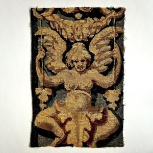 Sphinge, Fragment Of Tapestry 17th - 18th Century - Haute époque 17th 18th Century