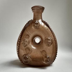 La Margeride - Blown-glass Ring-shaped Flask Decorated With Mascarons, 18th Century