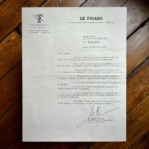 Philippe Bouvard - Signed Letter On *le Figaro* Letterhead - June 27, 1968 - Rtl
