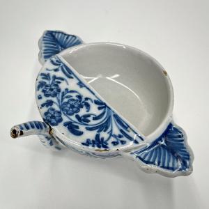 Canard de malade en faïence du Sud-Est, XVIIIe siècle blanc bleu 18e