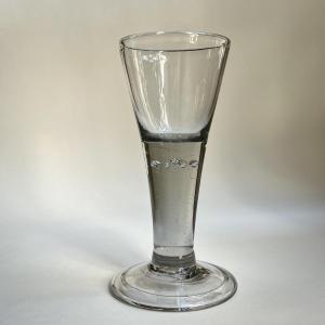 Baroque Conical-stemmed Glass With Bubbles, Probably From Lauenstein, Germany, 18th Century