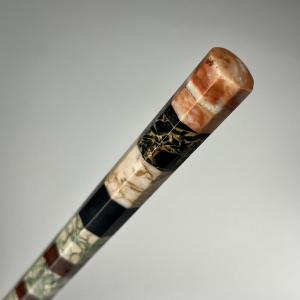 Règle octogonale en échantillons de marbre, souvenir du Grand Tour, Italie XIXe siècle 19e