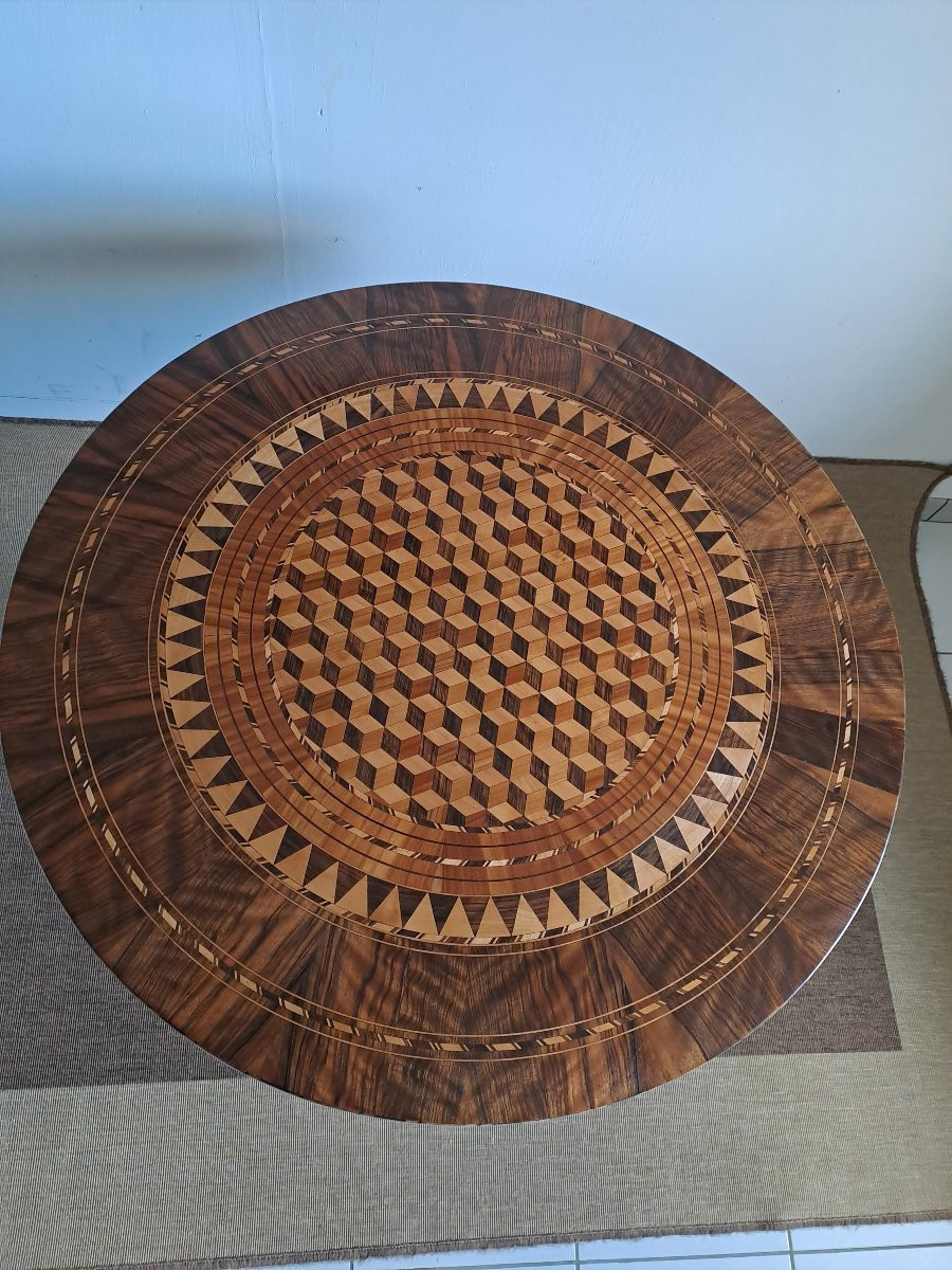 Arte Di Tarsia Rolo Inlaid Walnut Table-photo-2