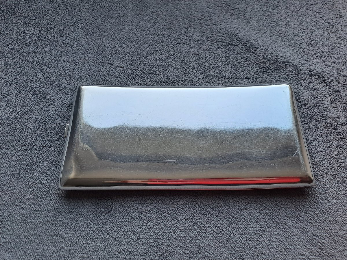 Porte Cigarette En Argent Massif Art Déco -photo-2