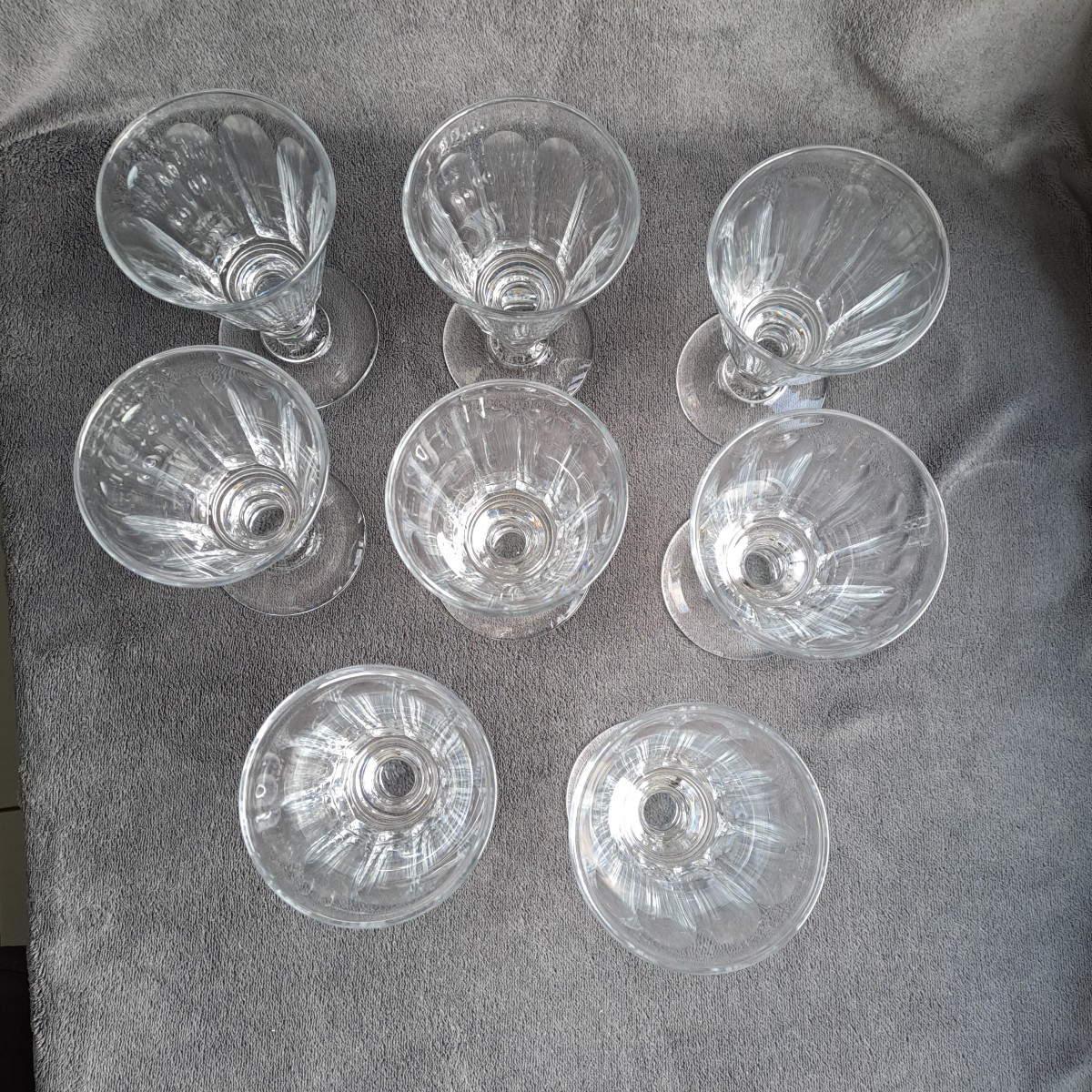 Ensemble de 8 verres a pied cristal 19e siècle-photo-3