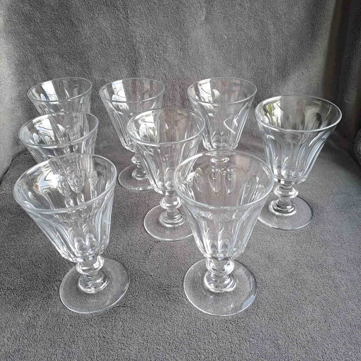 Ensemble de 8 verres a pied cristal 19e siècle