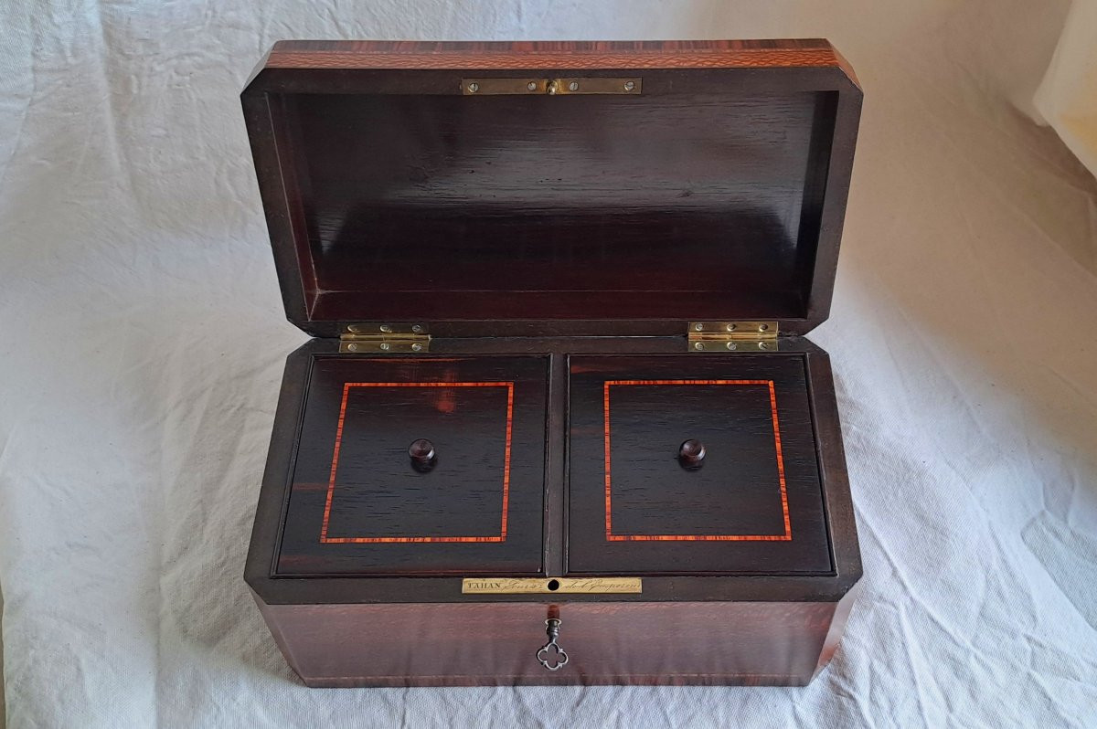 Tea Box Signed Tahan, Supplier To The Emperor-photo-3