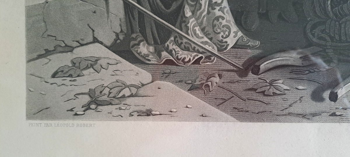 Engraving By Louis-adolphe Gautier "the Fishermen Of The Adriatic" After Léopold Robert-photo-5