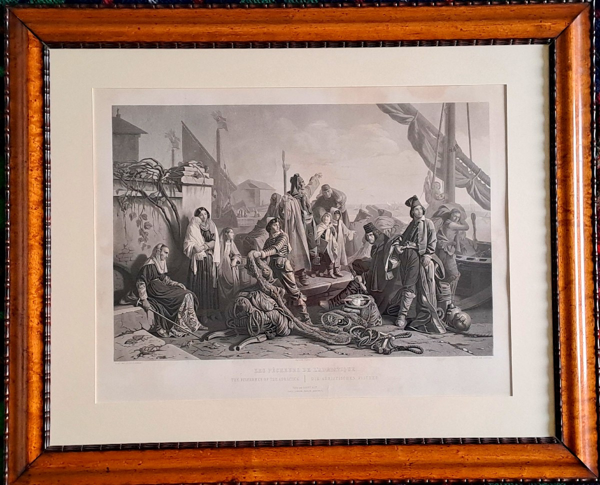 Engraving By Louis-adolphe Gautier "the Fishermen Of The Adriatic" After Léopold Robert
