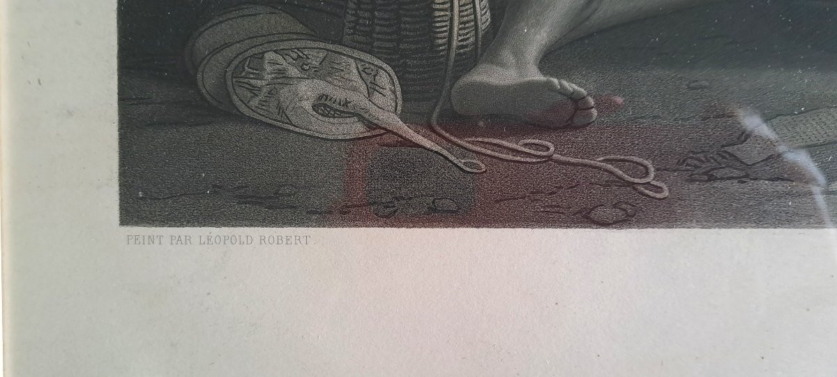 Gravure " L'improvisateur napolitain" d'après Léopold Robert, gravé par Gautier -photo-5