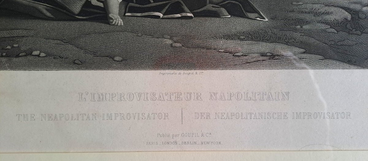 Gravure " L'improvisateur napolitain" d'après Léopold Robert, gravé par Gautier -photo-7