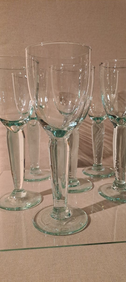 Grands verres souflés en cristal 19e siecle-photo-2