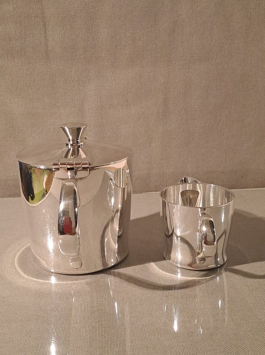 Service à café en métal argenté Gio Ponti et Krupp Milano 1930-photo-2