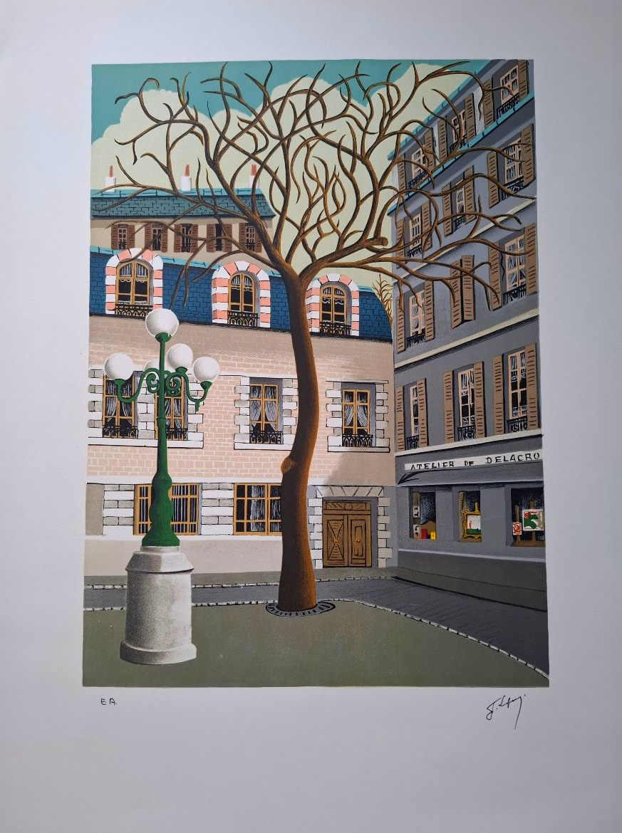 Place Furstenberg - Lithograph By Jules Lefranc