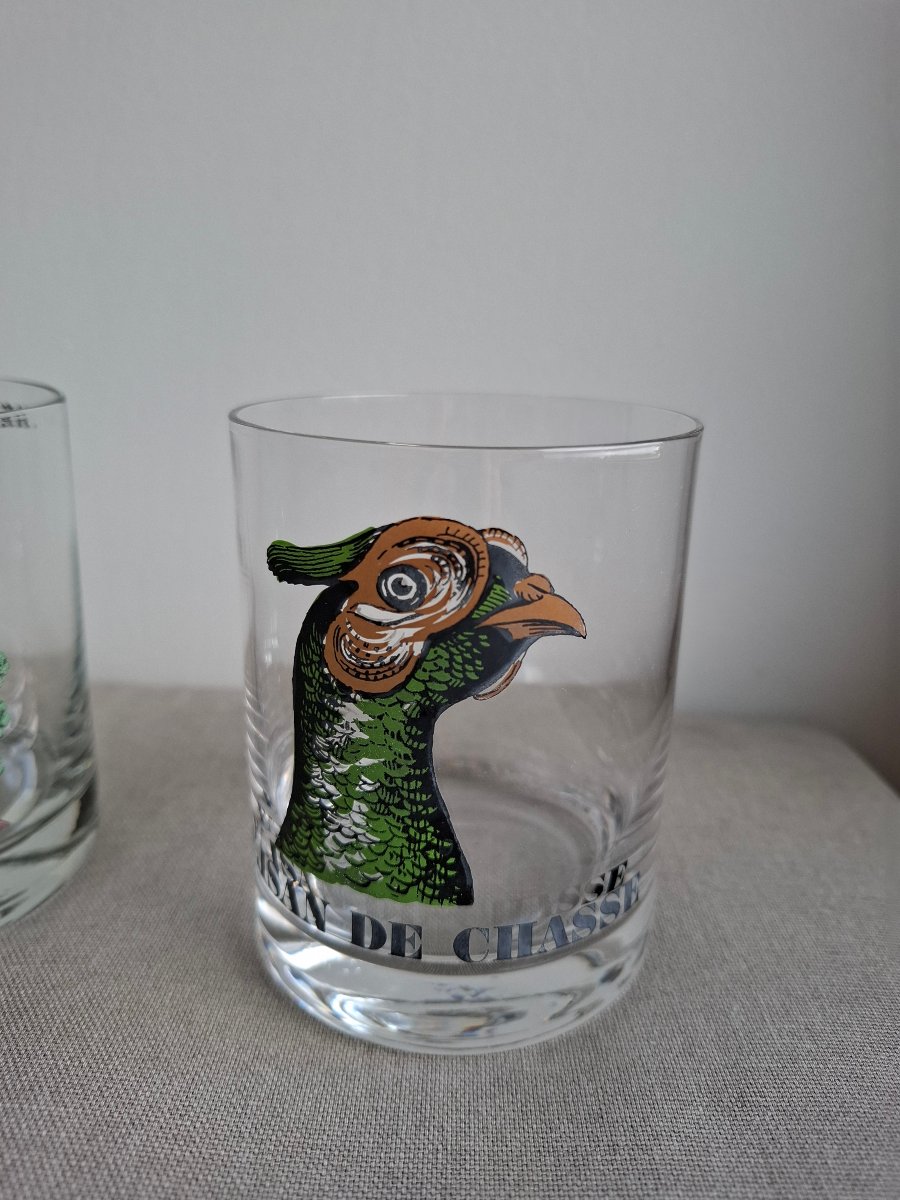 Verres à whisky en cristal vintage décor chasse -photo-1