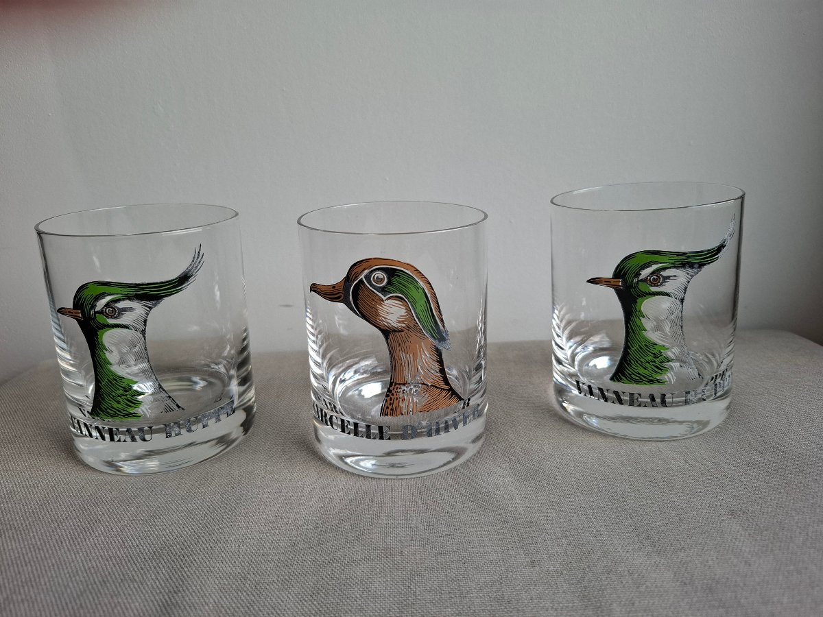Verres à whisky en cristal vintage décor chasse -photo-3