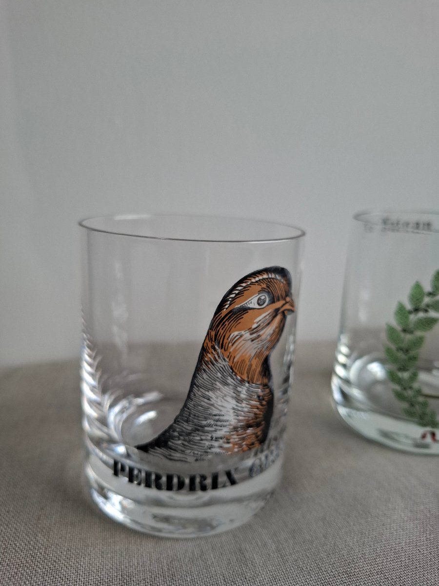 Verres à whisky en cristal vintage décor chasse -photo-4