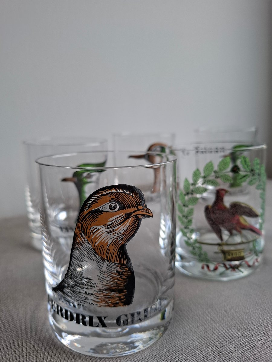 Verres à whisky en cristal vintage décor chasse -photo-5