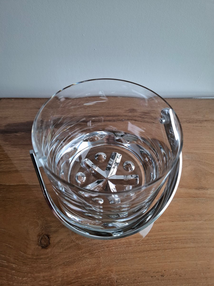 Grans seau à glace en cristal  Vicke Lindstrand pour Kosta Suède -photo-3